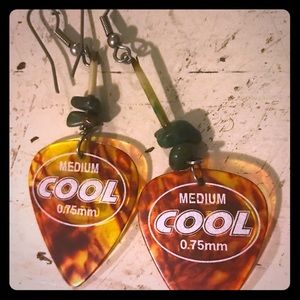 Guitar pick earrings